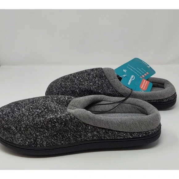 HomeTop Memory Foam Slippers Women’s Gray Knit Indoor House Shoes Non Slip - Picture 4 of 6